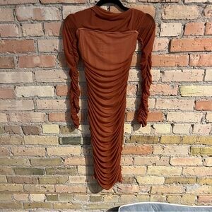 NWT fashion nova ready in a ruched dress sz XS